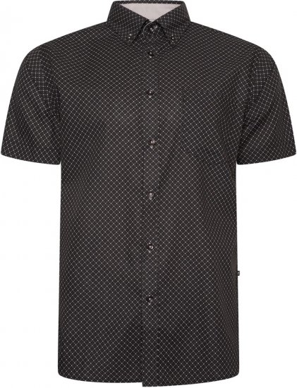 Kam Jeans 6299 All Over Diamond Print Small Sleeve Shirt Black - Koszule - Koszule 2XL-10XL