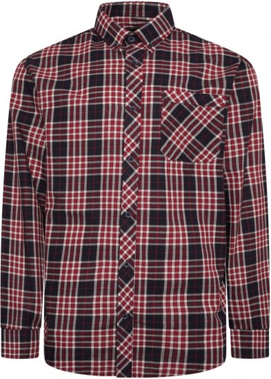 Kam Jeans 6301 LS Casual Check Shirt Red - Koszule - Koszule 2XL-10XL