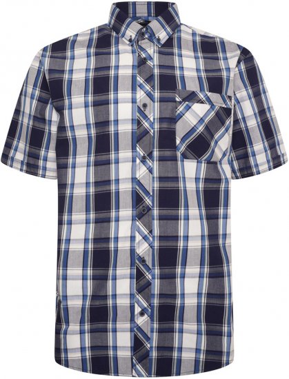 Kam Jeans 6301 SS Casual Check Shirt Navy - Koszule - Koszule 2XL-10XL