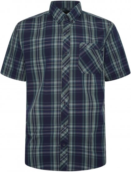 Kam Jeans 6301 Kam Jeans 6301 Casual Check Short Sleeve Shirt Teal - Koszule - Koszule 2XL-10XL