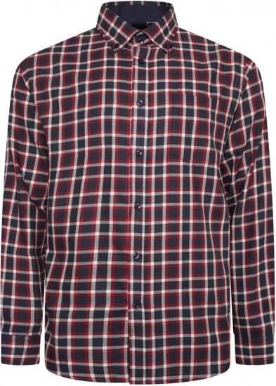 Kam Jeans 6303 Long Sleeve Casual Check Shirt Navy - Koszule - Koszule 2XL-10XL