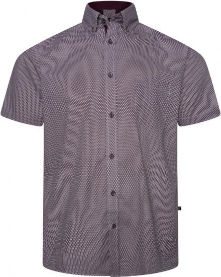 Kam Jeans 6332 AOP Dobby Print Shirt Burgundy - Koszule - Koszule 2XL-10XL