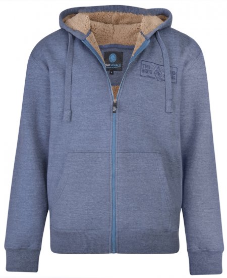 Kam Jeans 7006 Sherpa Lined Hoodie Denim - Bluzy & bluzy z kapturem - Bluzy & Bluzy z kapturem 2XL-12XL