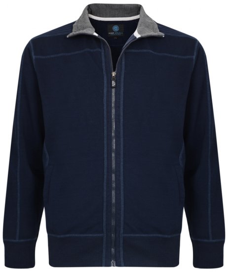 Kam Jeans 7011 Full Zip Sweat Navy - Bluzy & bluzy z kapturem - Bluzy & Bluzy z kapturem 2XL-12XL
