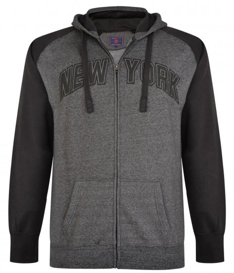 Kam Jeans Zip Thru Hoody Black - Bluzy & bluzy z kapturem - Bluzy & Bluzy z kapturem 2XL-12XL