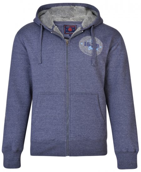 Kam Jeans 7025 Sherpa lined Hoodie Insignia blue - Bluzy & bluzy z kapturem - Bluzy & Bluzy z kapturem 2XL-12XL