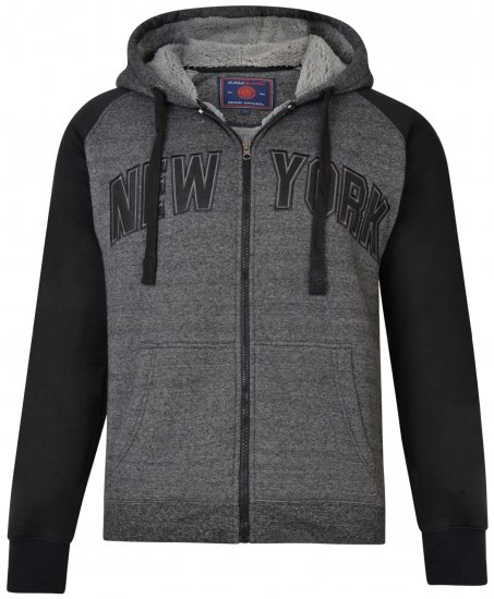 Kam Jeans 7026 New York Hoodie Black - Bluzy & bluzy z kapturem - Bluzy & Bluzy z kapturem 2XL-12XL