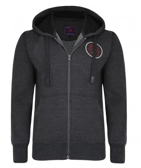 Kam Jeans 7030 Hoody Charcoal - Bluzy & bluzy z kapturem - Bluzy & Bluzy z kapturem 2XL-12XL