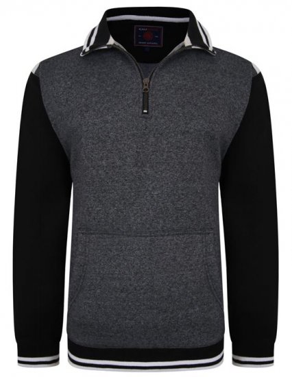 Kam Jeans 7032 Casual Sweater Black - Bluzy & bluzy z kapturem - Bluzy & Bluzy z kapturem 2XL-12XL