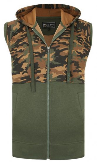 Kam Jeans 7039 Camo Panelled Vest - Bluzy & bluzy z kapturem - Bluzy & Bluzy z kapturem 2XL-12XL