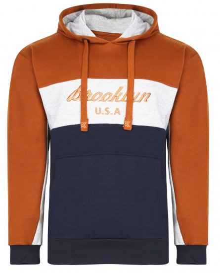 Kam Jeans 7046 Over Head Brooklyn Hoodie Orange - Wszystkie ubrania - Odzież męska duże rozmiary