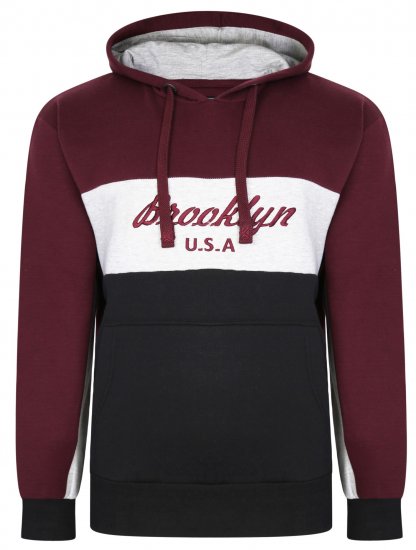Kam Jeans 7046 Over Head Brooklyn Hoodie Burgundy - Bluzy & bluzy z kapturem - Bluzy & Bluzy z kapturem 2XL-12XL