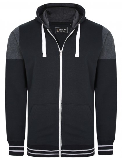 Kam Jeans 7049 Cut & Saw Sleeve Hoodie Black - Bluzy & bluzy z kapturem - Bluzy & Bluzy z kapturem 2XL-12XL