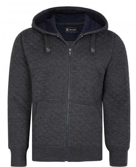 Kam Jeans 7051 Quilted Jersey Zip Thru Hoody Charcoal - Bluzy & bluzy z kapturem - Bluzy & Bluzy z kapturem 2XL-12XL