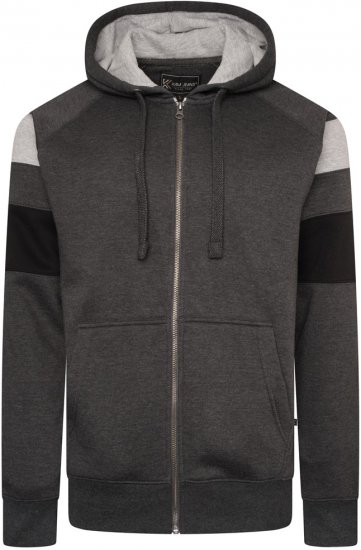 Kam Jeans 7069 Cut & Saw Zip Thru Hoody Charcoal - Bluzy & bluzy z kapturem - Bluzy & Bluzy z kapturem 2XL-12XL