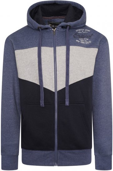 Kam Jeans 7070 Panelled Hoody with EMB Blue - Bluzy & bluzy z kapturem - Bluzy & Bluzy z kapturem 2XL-12XL