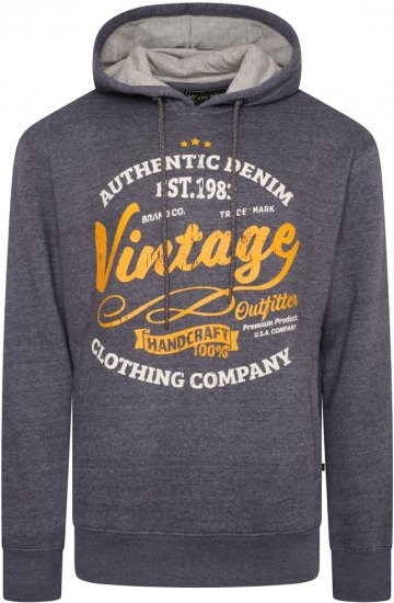 Kam Jeans 7072 Over Head Vintage EMB Hoody Blue Nights - Bluzy & bluzy z kapturem - Bluzy & Bluzy z kapturem 2XL-12XL
