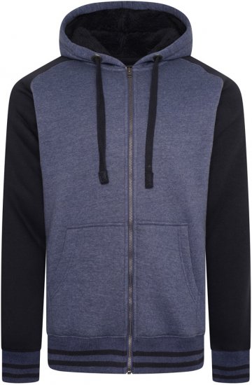 Kam Jeans 7075 Raglan Zip Thru Sherpa Hoodie Royal Blue - Bluzy & bluzy z kapturem - Bluzy & Bluzy z kapturem 2XL-12XL