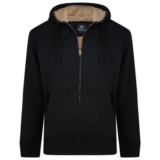 Kam Jeans 709 Sherpa Lined Hoodie Black - Bluzy & bluzy z kapturem - Bluzy & Bluzy z kapturem 2XL-12XL