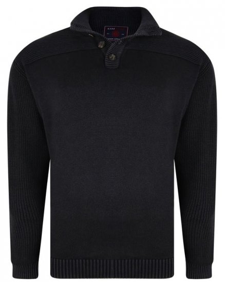 Kam Jeans 78 Washed Effect Knitted Black Winter Jumper - Bluzy & bluzy z kapturem - Bluzy & Bluzy z kapturem 2XL-12XL