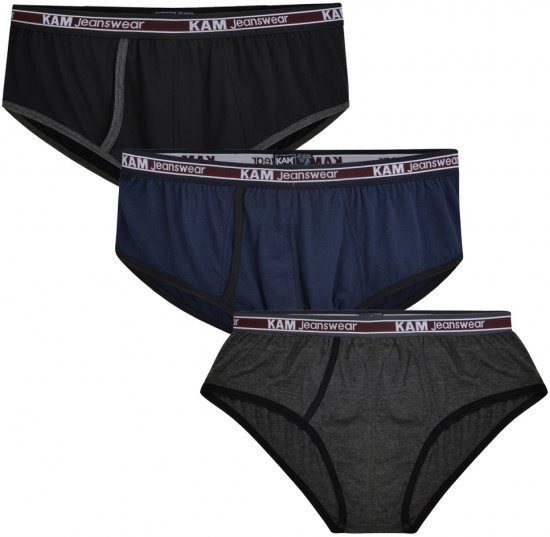 Kam Jeans 806 Underwear Black, Charcoal, Navy 3-Pack - Bielizna & stroje kąpielowe - Bielizna & Stroje kąpielowe 2XL-8XL
