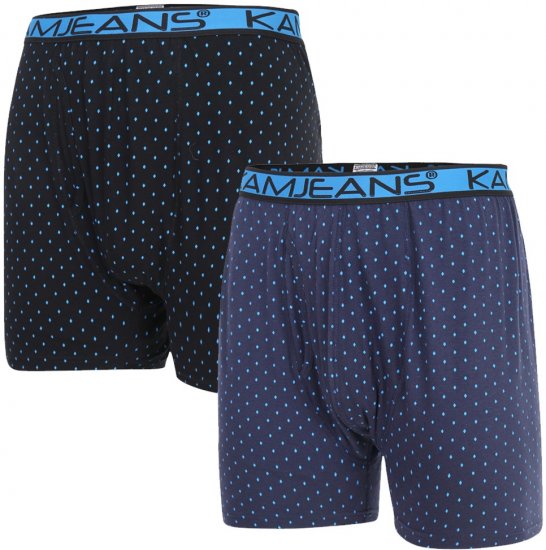 Kam Jeans 809 Diamond Print Boxers Twin Pack - Bielizna & stroje kąpielowe - Bielizna & Stroje kąpielowe 2XL-8XL