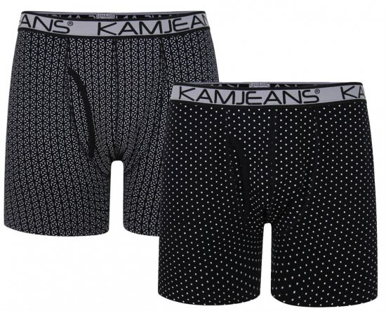 Kam Jeans 810 Jersey Printed Boxers Twin Pack - Bielizna & stroje kąpielowe - Bielizna & Stroje kąpielowe 2XL-8XL