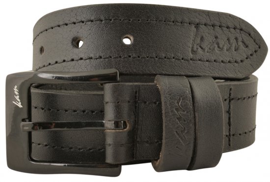Kam Jeans 920 Leather Belt Black, 4cm - Paski - Paski Duże Rozmiary - W40-W70/2XL-8XL