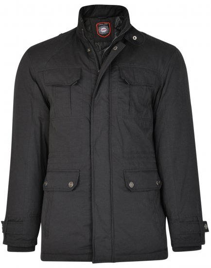 Kam Jeans KV110 Soft Touch Coat Black - Kurtki Męskie Duże Rozmiary - Kurtki Duże rozmiary 2XL-8XL
