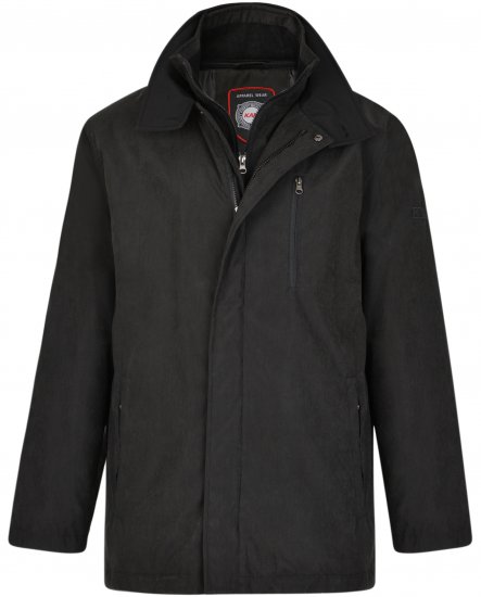 Kam Jeans KV111 Smart Casual Jacket Black - Kurtki Męskie Duże Rozmiary - Kurtki Duże rozmiary 2XL-8XL