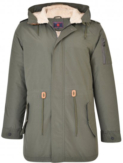 Kam Jeans KV112 Parka Army Green - Kurtki Męskie Duże Rozmiary - Kurtki Duże rozmiary 2XL-8XL