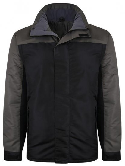 Kam Jeans KV113 Padded Waterproof Coat Black - Kurtki Męskie Duże Rozmiary - Kurtki Duże rozmiary 2XL-8XL