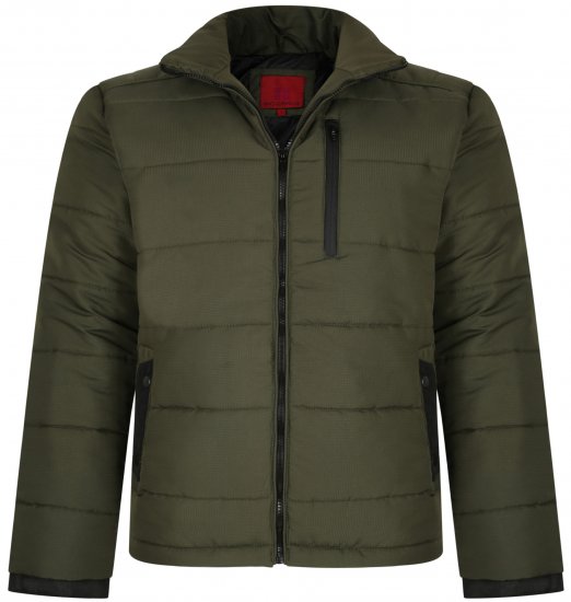 Kam Jeans KV114 Puffer Jacket Khaki - Kurtki Męskie Duże Rozmiary - Kurtki Duże rozmiary 2XL-8XL