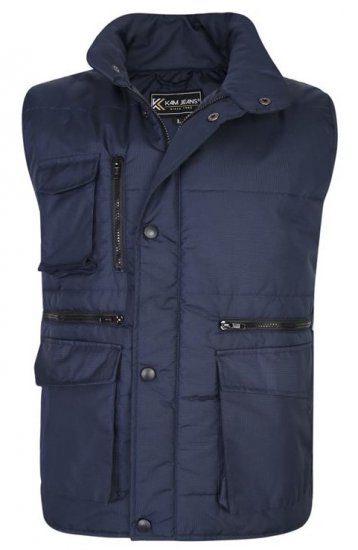 Kam Jeans KV115 Military Multi Pocket Vest Navy - Kurtki Męskie Duże Rozmiary - Kurtki Duże rozmiary 2XL-8XL