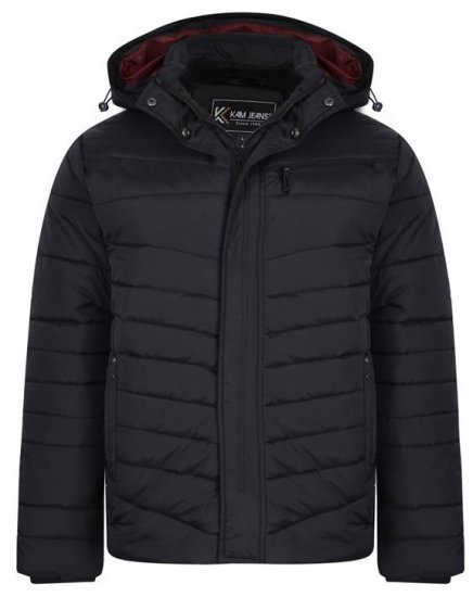 Kam Jeans KV118 Lightweight Quilted Jacket Black - Kurtki Męskie Duże Rozmiary - Kurtki Duże rozmiary 2XL-8XL