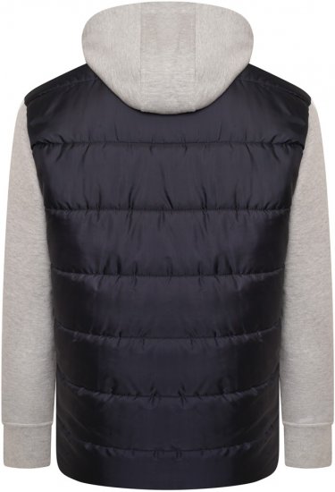 Kam Jeans KV135 Quilted Zip Thru Hoody with Padded Body & Jersey Sleeves Navy TALL SIZES - ODZIEŻ MĘSKA MT-6XLT - WYSOKIE-rozmiary