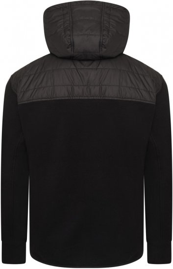 Kam Jeans KV136 Padded Body And Jersey Sleeves Hybrid Zip Thru Quilted Hoody Black TALL SIZES - ODZIEŻ MĘSKA MT-6XLT - WYSOKIE-rozmiary