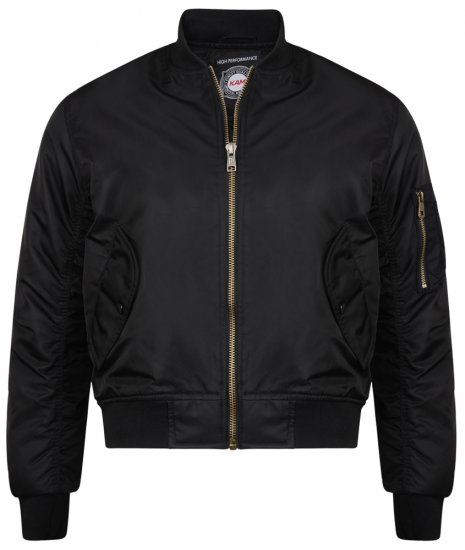 Kam Jeans KV75 Bomber Jacket Black - Kurtki Męskie Duże Rozmiary - Kurtki Duże rozmiary 2XL-8XL