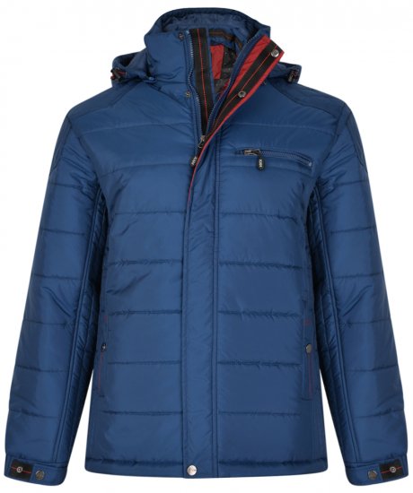 Kam Jeans KV98 Padded Jacket Blue - Kurtki Męskie Duże Rozmiary - Kurtki Duże rozmiary 2XL-8XL