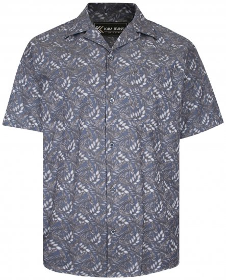 Kam Jeans P011 Premium Short sleeve Shirt Charcoal - Koszule - Koszule 2XL-10XL