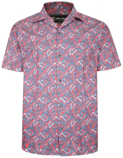 Kam Jeans P011 Premium Short sleeve Shirt Red - Koszule - Koszule 2XL-10XL
