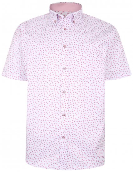 Kam Jeans P012 Premium Short sleeve Shirt Pink - Koszule - Koszule 2XL-10XL