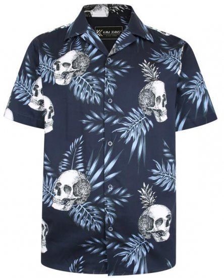 Kam Jeans P015 Casual Shirt with Skull Print - Koszule - Koszule 2XL-10XL