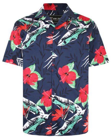 Kam Jeans P017 Casual Floral Print Shirt - Koszule - Koszule 2XL-10XL