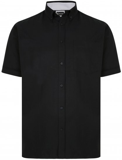 Kam Jeans P020 Premium Short sleeve Oxford Shirt Black - Koszule - Koszule 2XL-10XL