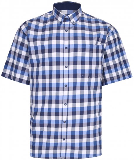 Kam Jeans 642 Premium Short Sleeve Shirt Blue - Koszule - Koszule 2XL-10XL