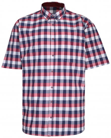 Kam Jeans 642 Premium Short Sleeve Shirt Red - Koszule - Koszule 2XL-10XL
