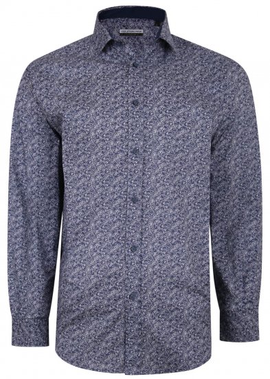 Kam Jeans P680 Floral Print Shirt Navy - Koszule - Koszule 2XL-10XL