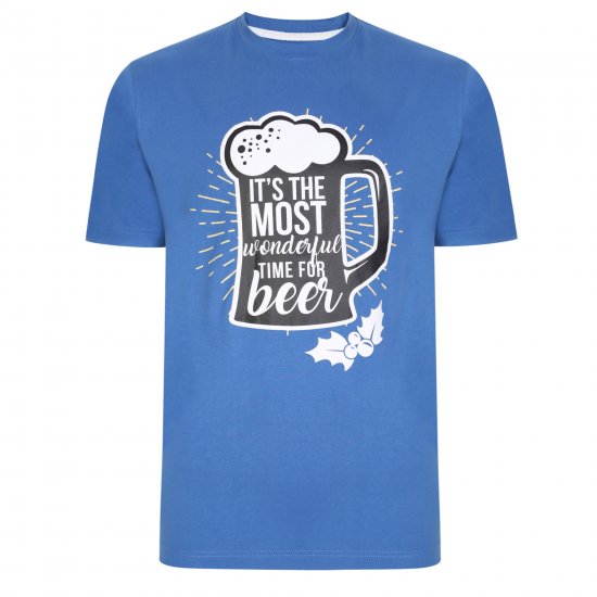 Kam Jeans X018 T-Shirt Blue - Koszulki - T-shirty meskie Duże Rozmiary - 2XL-14XL