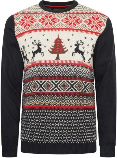 Kam Jeans X031 Reindeer Xmas Sweatshirt Navy - Bluzy & bluzy z kapturem - Bluzy & Bluzy z kapturem 2XL-12XL